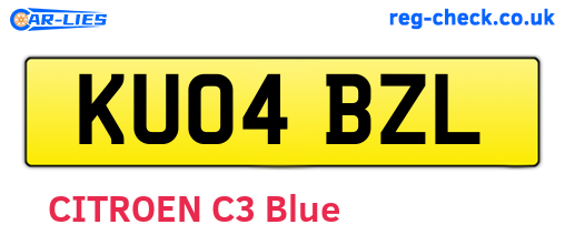 KU04BZL are the vehicle registration plates.