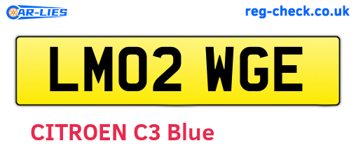 LM02WGE are the vehicle registration plates.