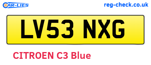 LV53NXG are the vehicle registration plates.