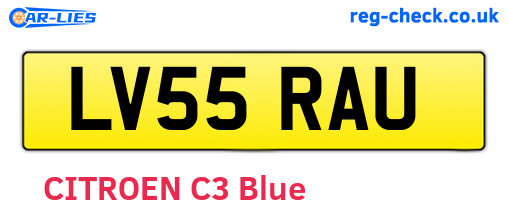LV55RAU are the vehicle registration plates.