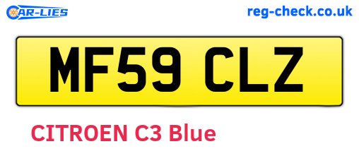 MF59CLZ are the vehicle registration plates.