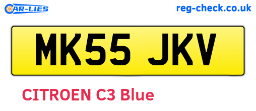 MK55JKV are the vehicle registration plates.