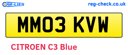 MM03KVW are the vehicle registration plates.