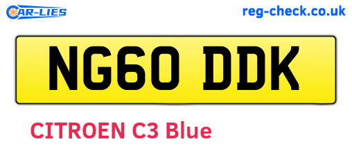 NG60DDK are the vehicle registration plates.