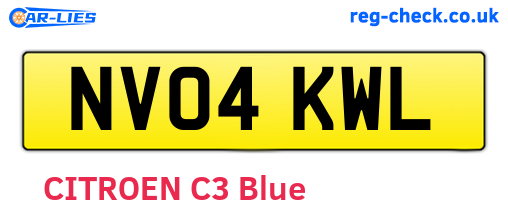 NV04KWL are the vehicle registration plates.