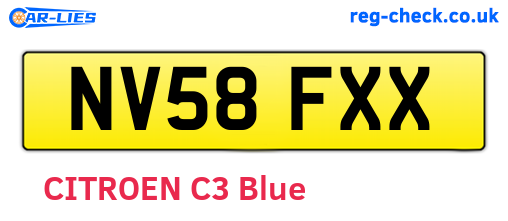 NV58FXX are the vehicle registration plates.
