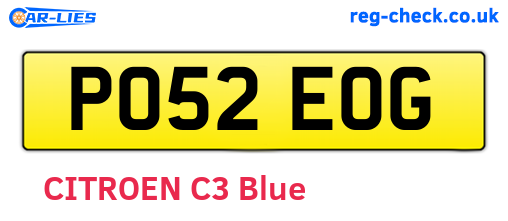 PO52EOG are the vehicle registration plates.