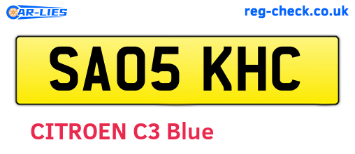 SA05KHC are the vehicle registration plates.