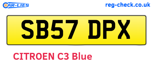 SB57DPX are the vehicle registration plates.