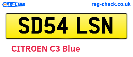 SD54LSN are the vehicle registration plates.