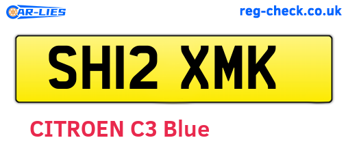 SH12XMK are the vehicle registration plates.