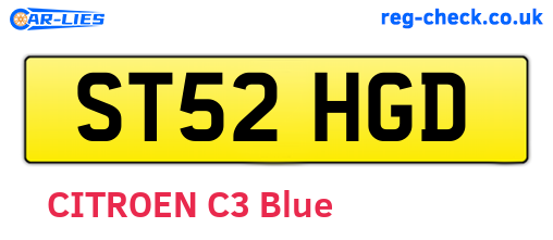 ST52HGD are the vehicle registration plates.