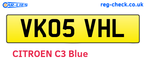 VK05VHL are the vehicle registration plates.
