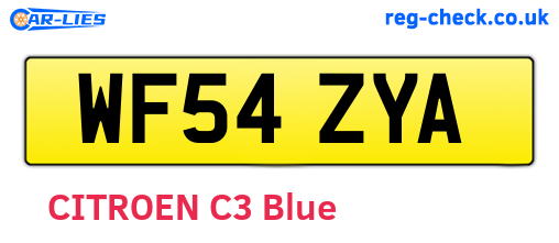 WF54ZYA are the vehicle registration plates.