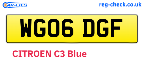 WG06DGF are the vehicle registration plates.