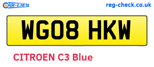 WG08HKW are the vehicle registration plates.