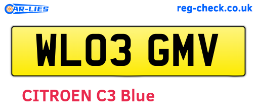 WL03GMV are the vehicle registration plates.