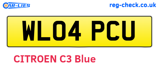WL04PCU are the vehicle registration plates.