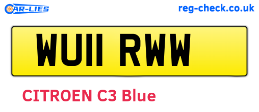 WU11RWW are the vehicle registration plates.