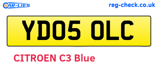 YD05OLC are the vehicle registration plates.