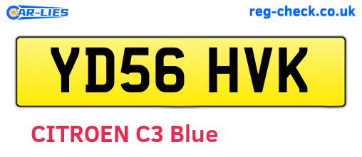 YD56HVK are the vehicle registration plates.