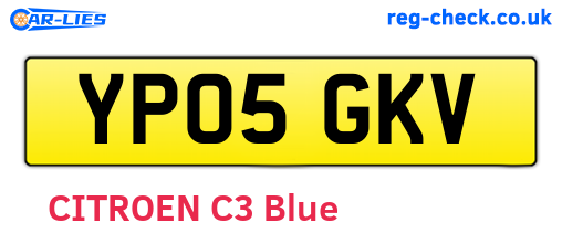YP05GKV are the vehicle registration plates.