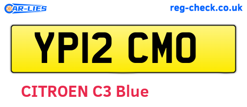YP12CMO are the vehicle registration plates.