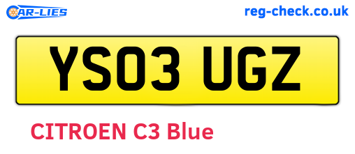YS03UGZ are the vehicle registration plates.