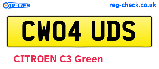 CW04UDS are the vehicle registration plates.