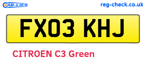 FX03KHJ are the vehicle registration plates.
