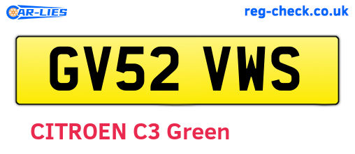 GV52VWS are the vehicle registration plates.