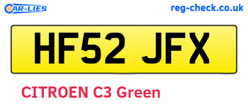 HF52JFX are the vehicle registration plates.