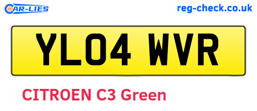 YL04WVR are the vehicle registration plates.