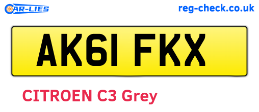 AK61FKX are the vehicle registration plates.