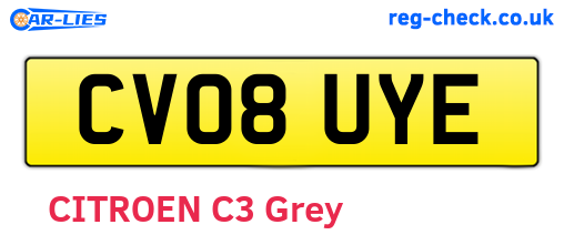 CV08UYE are the vehicle registration plates.