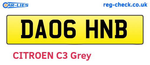 DA06HNB are the vehicle registration plates.