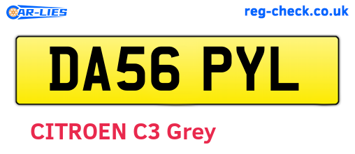 DA56PYL are the vehicle registration plates.