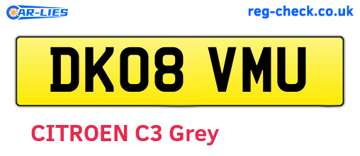 DK08VMU are the vehicle registration plates.