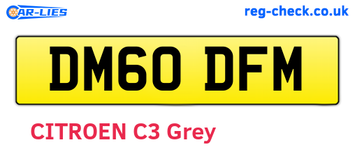 DM60DFM are the vehicle registration plates.