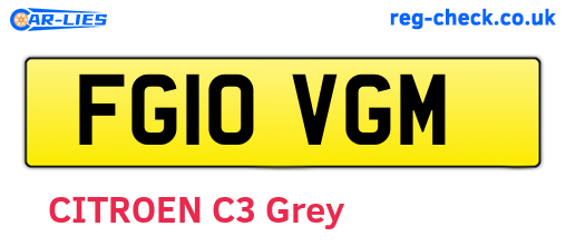 FG10VGM are the vehicle registration plates.