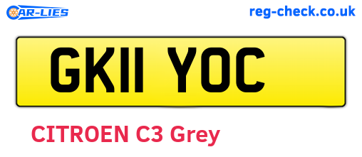 GK11YOC are the vehicle registration plates.