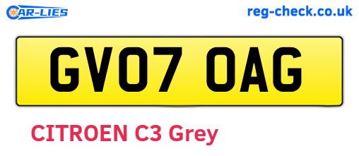 GV07OAG are the vehicle registration plates.