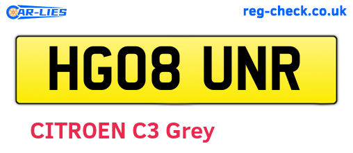 HG08UNR are the vehicle registration plates.