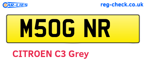 M50GNR are the vehicle registration plates.