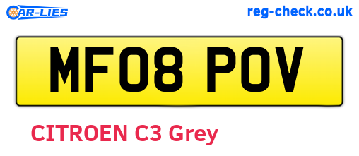 MF08POV are the vehicle registration plates.