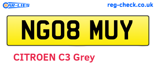 NG08MUY are the vehicle registration plates.
