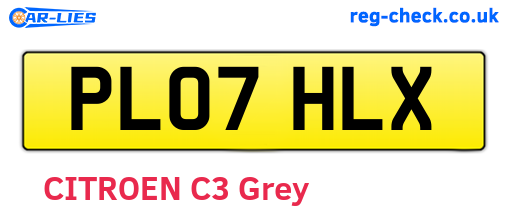 PL07HLX are the vehicle registration plates.