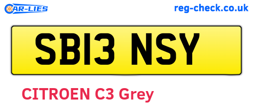 SB13NSY are the vehicle registration plates.
