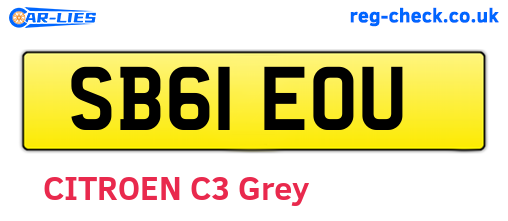 SB61EOU are the vehicle registration plates.