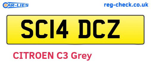 SC14DCZ are the vehicle registration plates.